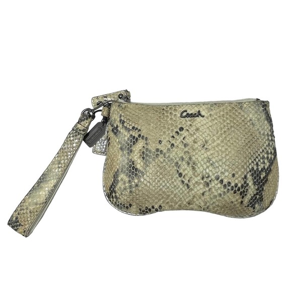 Coach 45126 Kristin Embossed Python Snakeskin Wristlet/Clutch - Picture 1 of 5